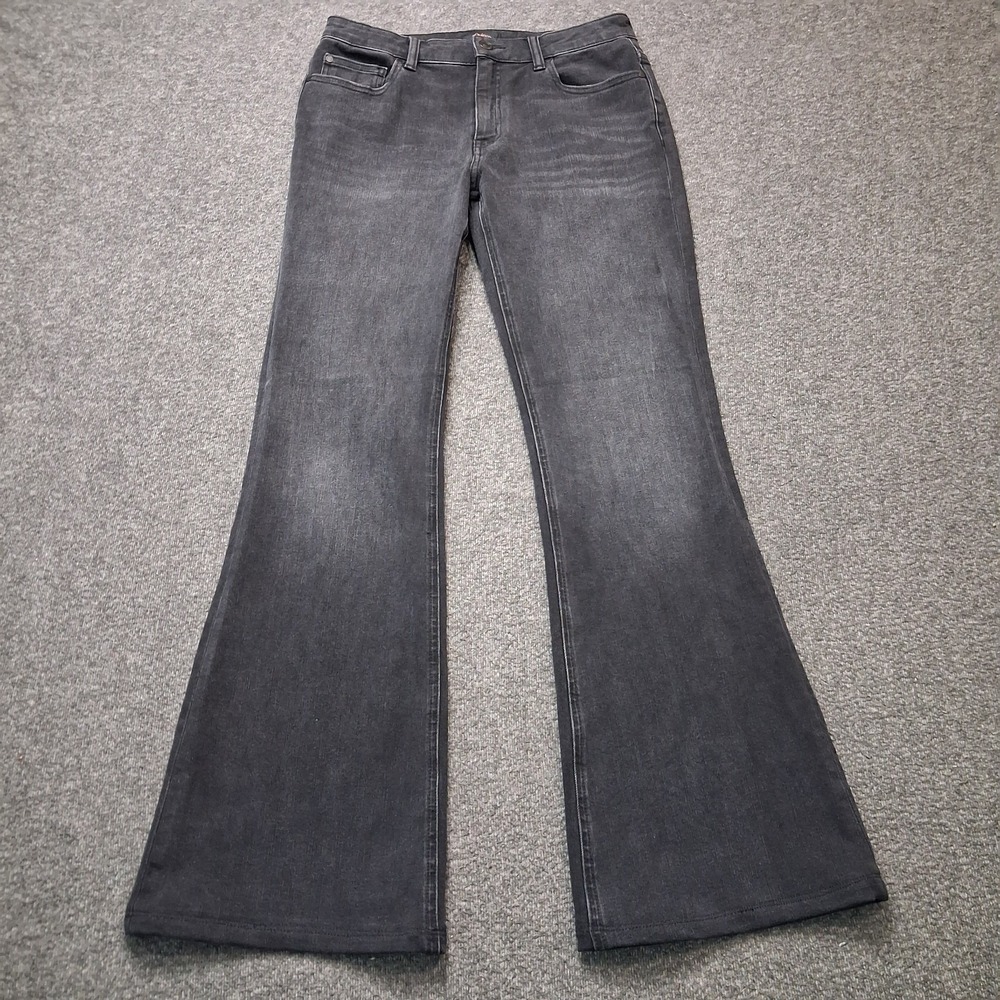 Quince Women High‎ Rise Flare Wide Leg  Jean Faded Stretch SZ 28 Minimalist READ